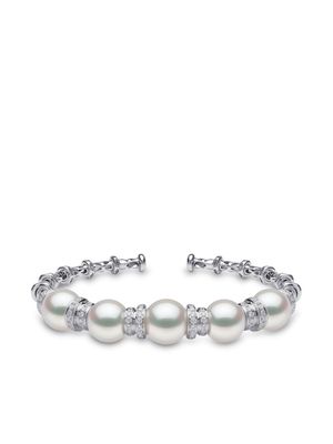 Yoko London 18kt white gold Mayfair pearl and diamond bangle - Silver