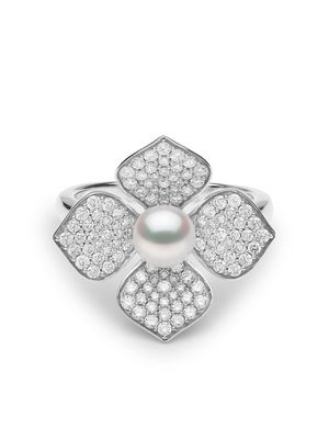 Yoko London 18kt white gold Petal pearl and diamond ring - 7
