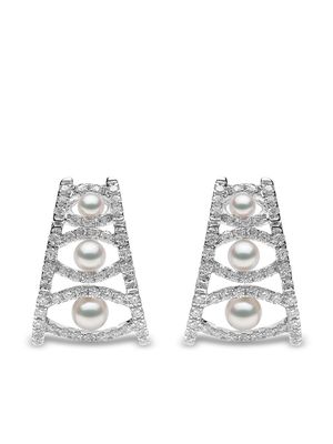 Yoko London 18kt white gold Raindrop pearl and diamond earrings - Silver