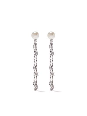 Yoko London 18kt white gold Trend diamond and pearl earrings - Silver