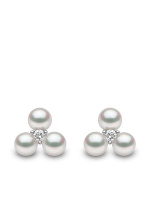 Yoko London 18kt white gold Trend pearl stud earrings - Silver