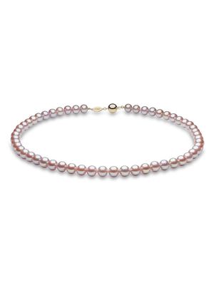 Yoko London 18kt yellow gold Classic 7mm pink freshwater pearl necklace