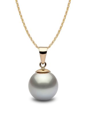 Yoko London 18kt yellow gold Classic 9mm grey Tahitian pearl pendant necklace