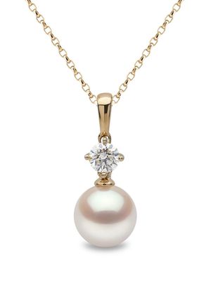 Yoko London 18kt yellow gold Classic Akoya pearl and diamond necklace