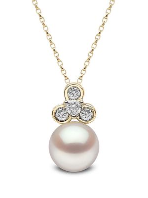 Yoko London 18kt yellow gold Trend diamond and pearl pendant necklace