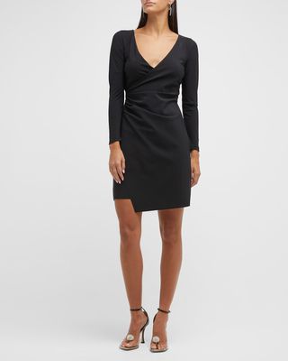 Yoon Ruched Asymmetric Jersey Mini Dress