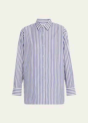 Yorke Stripe Oversized Poplin Button Down Shirt