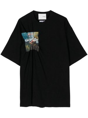 Yoshiokubo Carp Crash cotton T-shirt - Black
