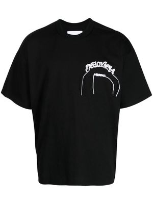 Yoshiokubo graphic-print cotton T-shirt - Black
