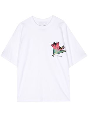 Yoshiokubo graphic-print cotton T-shirt - White