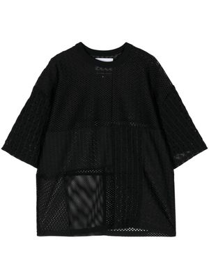 Yoshiokubo lace-panelled T-shirt - Black