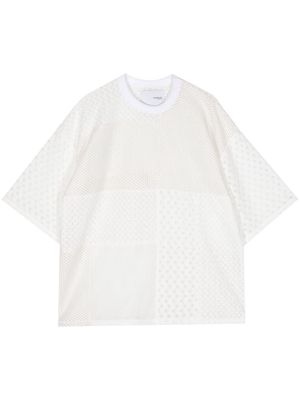 Yoshiokubo lace-panelled T-shirt - White