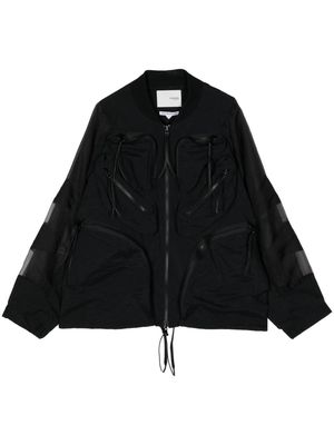 Yoshiokubo mesh-panels blouson jacket - Black