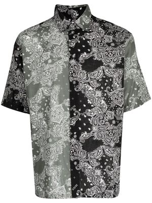 Yoshiokubo paisley-print short-sleeve shirt - Black