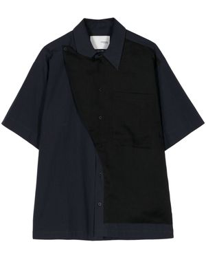 Yoshiokubo panelled cotton shirt - Blue