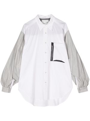 Yoshiokubo panelled cotton shirt - White