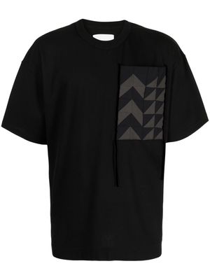 Yoshiokubo patchwork cotton T-shirt - Black