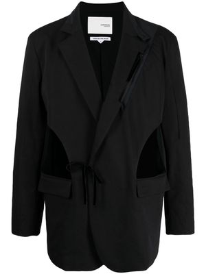 Yoshiokubo peak-lapels cut-out detailing blazer - Black