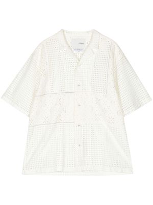 Yoshiokubo short-sleeved broderie-anglaise shirt - White