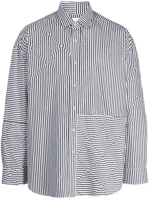 Yoshiokubo stripe-pattern cotton shirt - White
