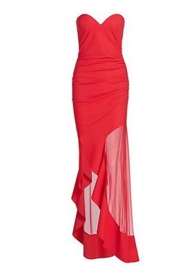 Yoshiro Strapless High-Low Gown