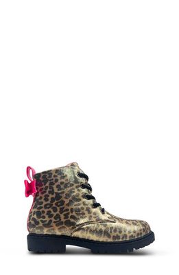 Yosi Samra Kids' Leopard Print Combat Boot