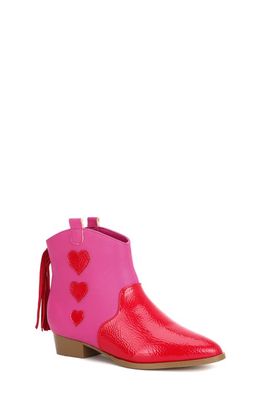 Yosi Samra Kids' Miss Dallas Western Boot in Pink/Red