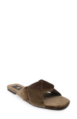 Yosi Samra Nancy Velvet Slide in Light Brown