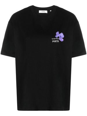 YOUNG POETS logo-print organic cotton T-shirt - Black