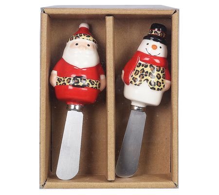 Young's Ceramic Christmas Leopard Spreader Set f 2