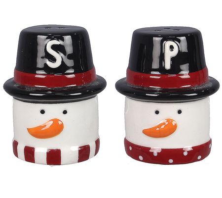 Young's Christmas Marshmallow Snowman Salt & Pe pper Shaker Set