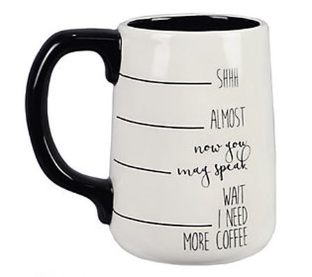 Young's Inc. Black & White Caffeination Coffee Mug
