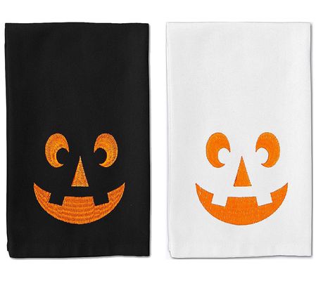 Young's Inc. Set of 2 Cotton Halloween Kitchen Towels