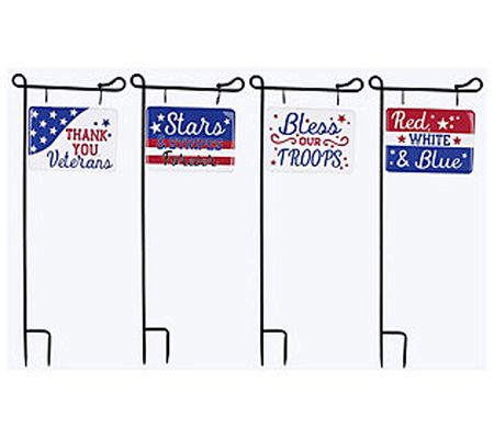 Young's Metal July 4th Yard Signs, Set of 4
