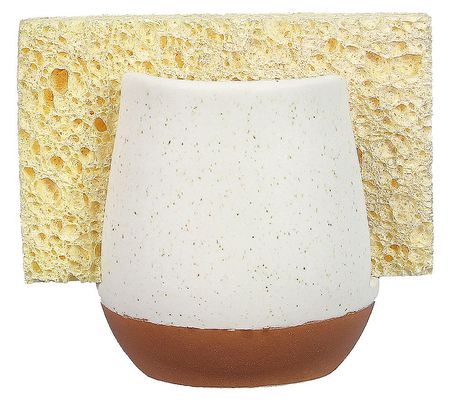 Young's Rustic Stoneware Sponge Holder w/Sponge