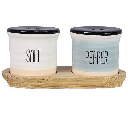 Young's Salt and Pepper Shakers Set w/ Tray