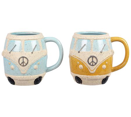 Young's Set of 2 Positive Vibes Stoneware Mugs