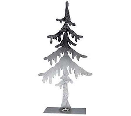 Young's Silver Metal Laser-Cut Christmas Tree