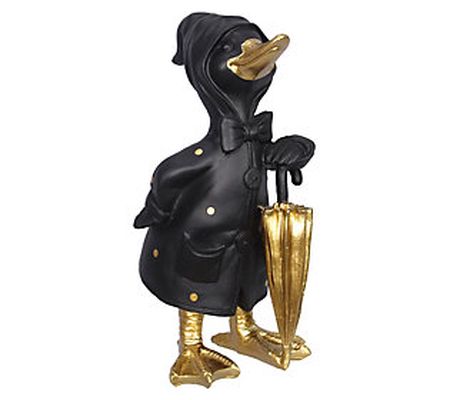 Young's Standing Black Duck Holding Umbrella