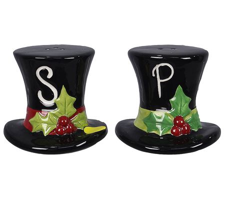 Young's Winter Whimsy Snowman Top Hat S&P Shake r Set