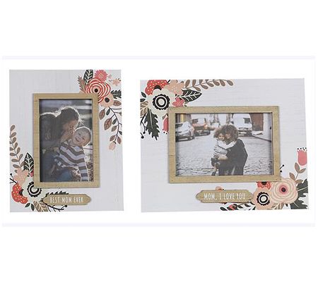 Young's Wood Best Mom 4x6 Floral Frames, Set of 2