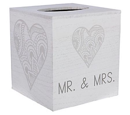 Young's Wood Tissue Box for Mr. & Mrs.