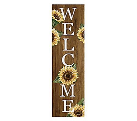 Young's Wood Vertical WELCOME Wall Plaque