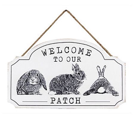 Young's Wooden Hanging Easter Rabbit Wall Sign