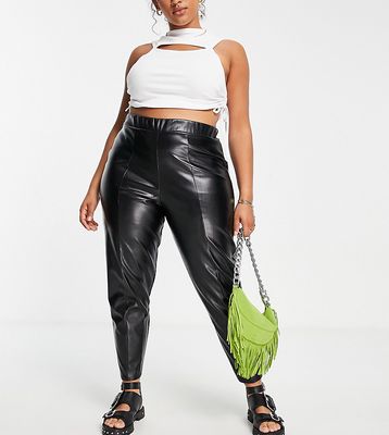 Yours faux leather pants in black