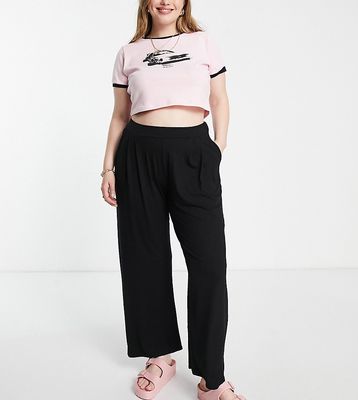 Yours pleat front tailored pants in black