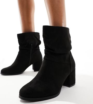 Yours wide fit slouchy ankle boots in black