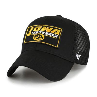 Youth '47 Black Iowa Hawkeyes Levee Trucker Adjustable Hat
