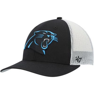 Youth '47 Black/White Carolina Panthers Adjustable Trucker Hat