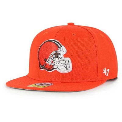 Youth '47 Orange Cleveland Browns Lil Shot Team Captain Snapback Hat